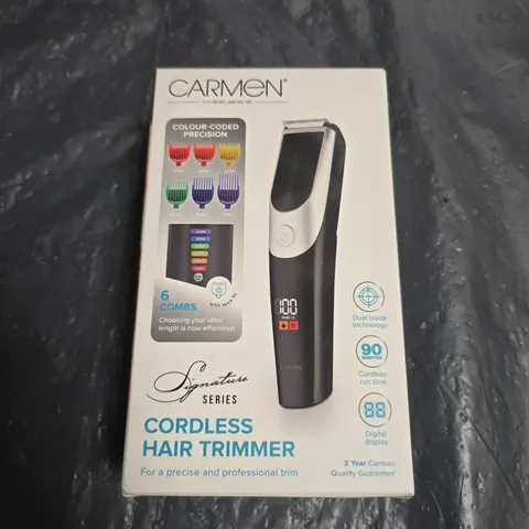 CARMEN SIGNATURE SERIES CORDLESS HAIR TRIMMER – BLACK (MODEL C81275BLK)