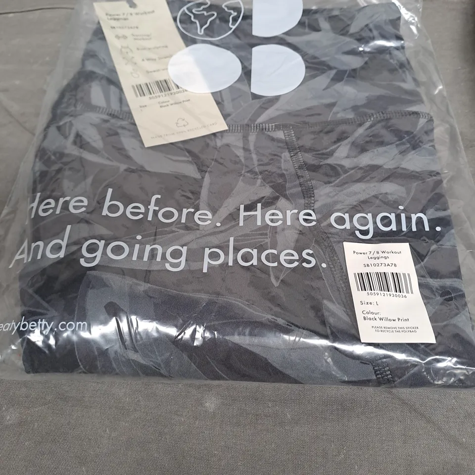 SWEATY BETTY POWER WORKOUT LEGGINGS IN BLACK SIZE UK L