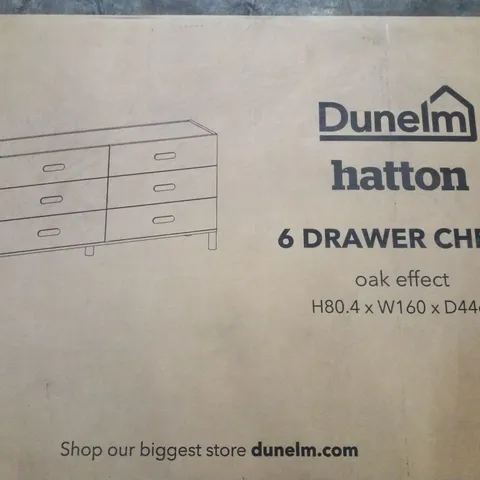 BOXED HATTON 6 DRAWER CHEST (2 BOXES)