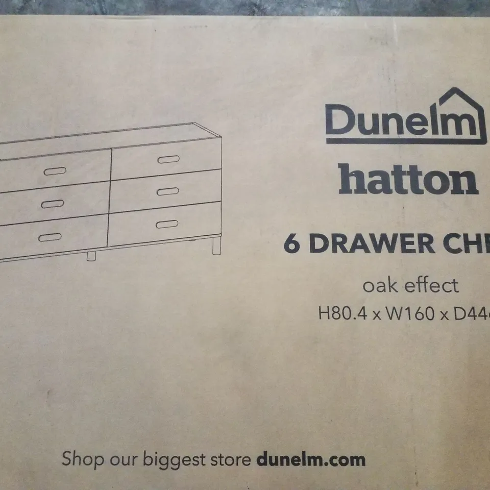 BOXED HATTON 6 DRAWER CHEST (2 BOXES)