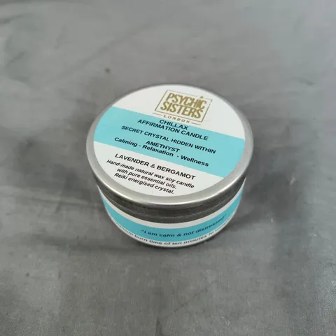 PSYCHIC SISTERS LONDON CHILLAX AFFIRMATION CANDLE – AMETHYST, LAVENDER & BERGAMOT