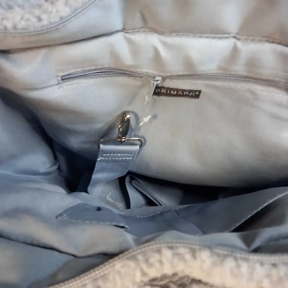 FASHION DESIGN BLUE FLUFFY HANDBAG WITH SECURING STRAP
