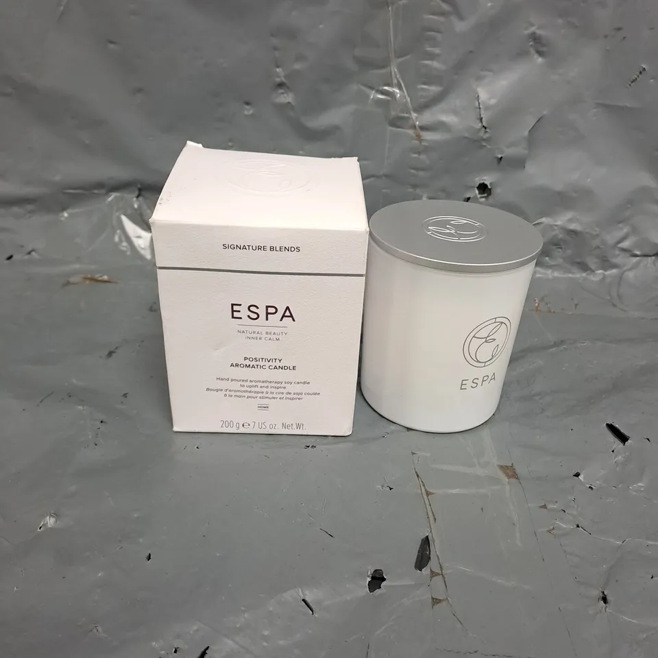 BOXED ESPA SIGNATURE BLENDS POSITIVITY AROMATIC CANDLE 200G - COLLECTION ONLY