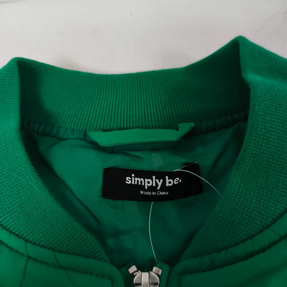 SIMPLY BE WOMEN'S GREEN QUILTED COAT, UK 10