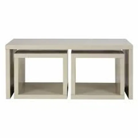 BRAND NEW MADRID LIGHT GREY HIGH GLOSS COFFEE TABLE WITH 2 UNDER TABLES (2 BOXES)