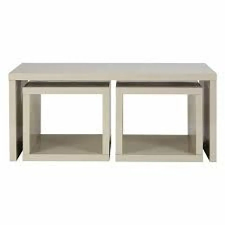 BRAND NEW MADRID LIGHT GREY HIGH GLOSS COFFEE TABLE WITH 2 UNDER TABLES (2 BOXES)