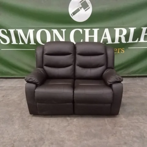 ROTHBURY LUXURY FAUX LEATHER HIGH BACK 2 SEATER MANUAL RECLINER SOFA