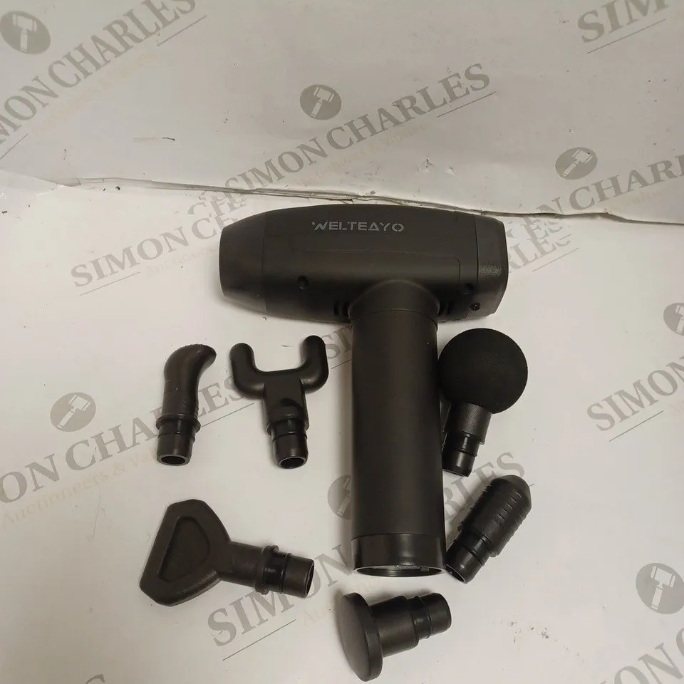 BOXED WELTEAYO MASSAGE GUN. 