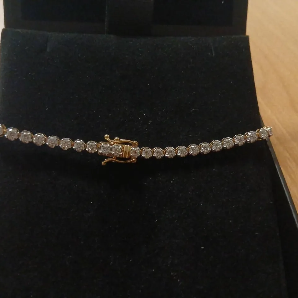 OUTLET FIRE LIGHT 4CT LAB GROWN DIAMOND TENNIS BRACELET 14CT GOLD 