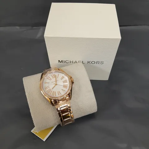 MICHAEL KORS KACIE THREE-HAND ROSE GOLD WATCH