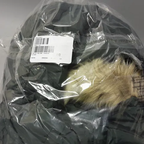 CENTIGRADE MIXED QUILTED COAT WITH DETACHABLE FAUX FUR HOOD SIZE SMALL