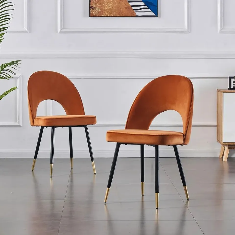 BOXED SET OF 2 ZACKERY UPHOLSTERED DINING CHAIR - ORANGE (1 BOX)