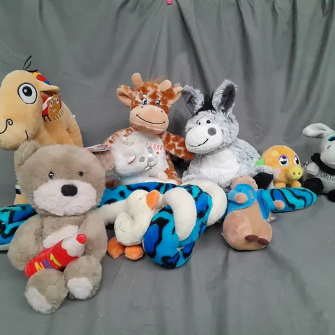 BOX OF ASSORTED PLUSH SOFT TEDDIES