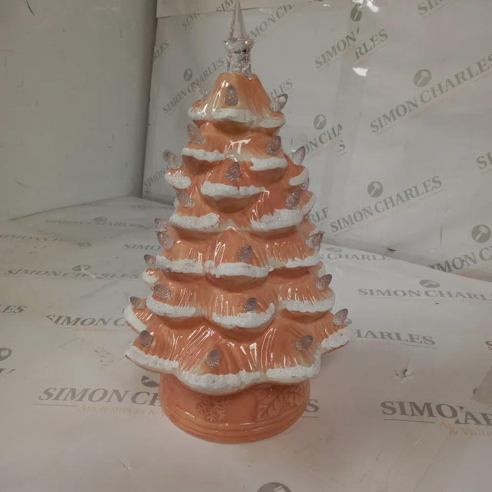 MR CHRISTMAS 12" GLITTER SNOWY NOSTALGIC TREES - DUSTY PINK