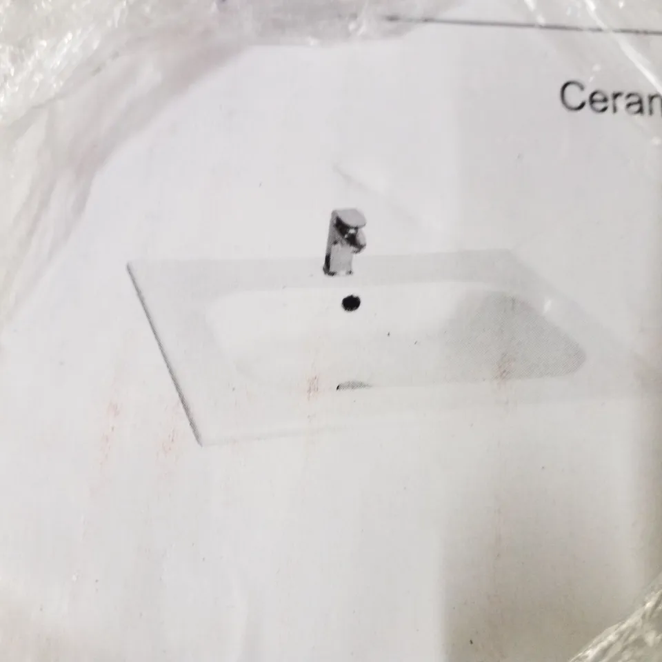 PALLET OF 5 CALYPSO VESIMA CERAMIC VANITY BASINS 610×460×160MM, APPROXIMATELY 4 CALYPSO AURORA WH PAN RIMLESS 360×545×330MM & 1 VELDEAU WELLAND CERAMIC VANITY BASIN - 610×460×160MM  