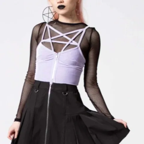 KILLSTAR LOST IN SIN ZIP TOP IN PASTEL LILAC LARGE