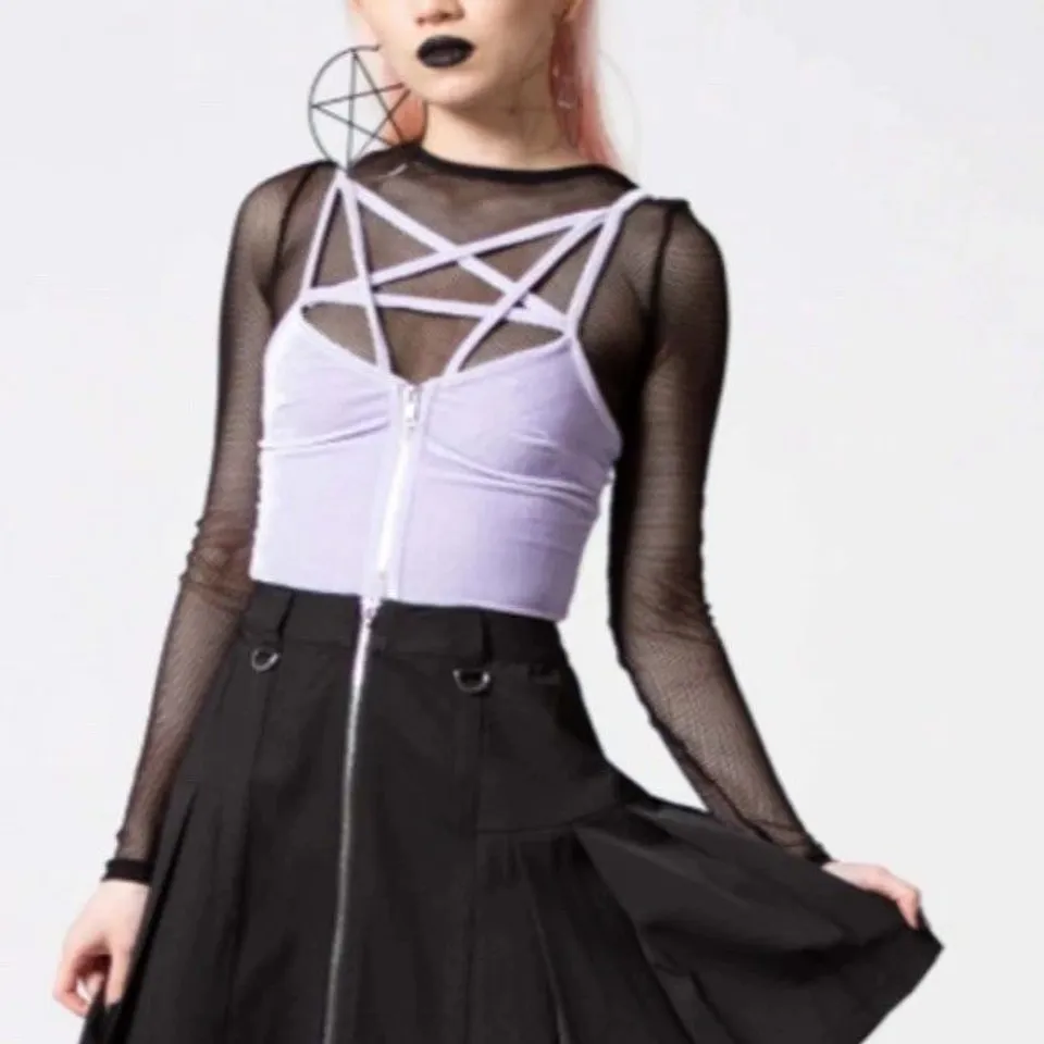 KILLSTAR LOST IN SIN ZIP TOP IN PASTEL LILAC LARGE