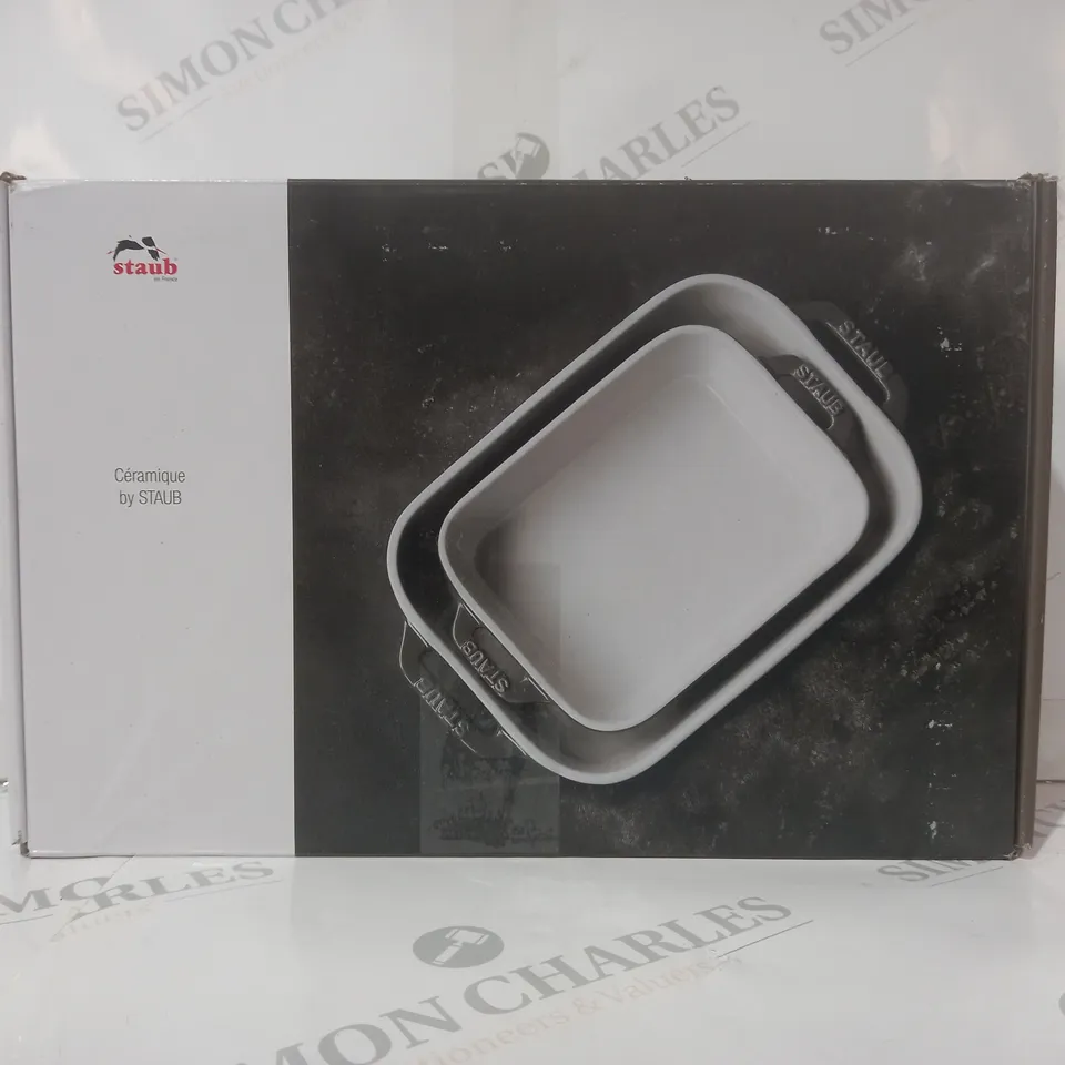 BOXED STAUB SET OF 2 CERAMIC DISHES