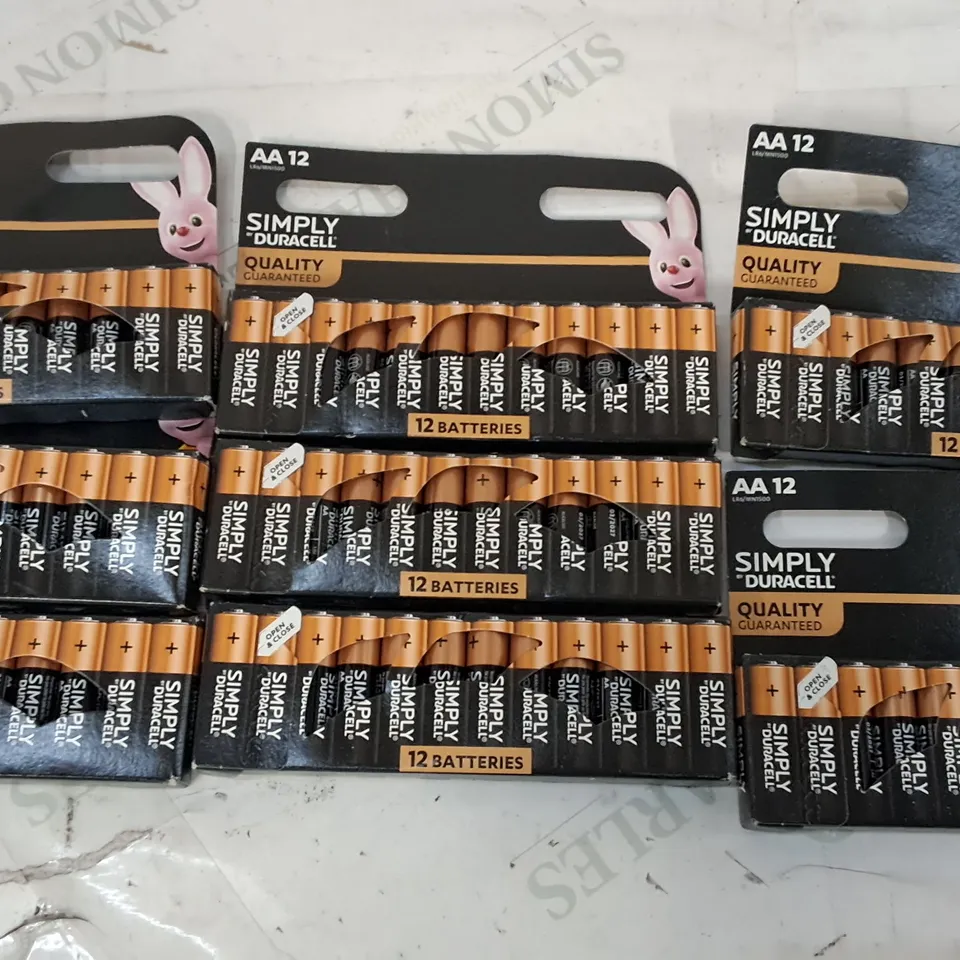 LOT OF 8 12-PACKS OF AA DURACELL BATTERIES 