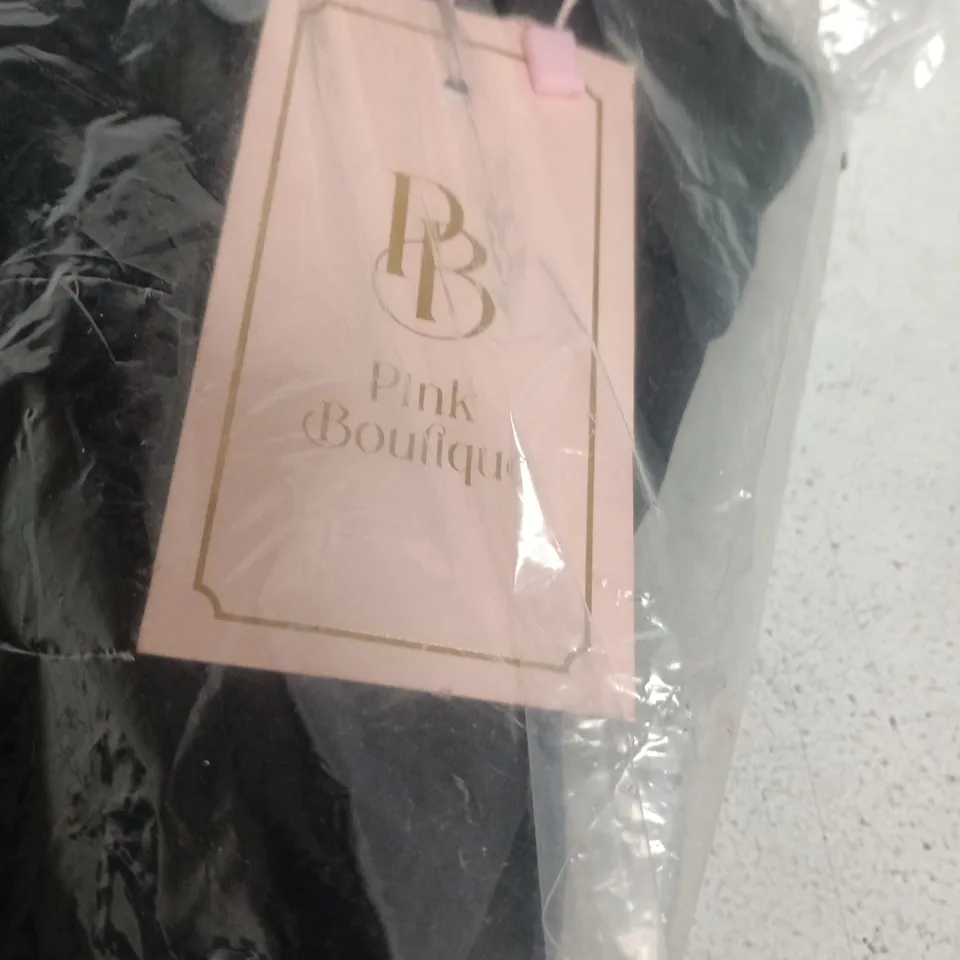 PINK BOUTIQUE COLLAR ME BAD BLACK BELTED PLAYSUIT – UK 10