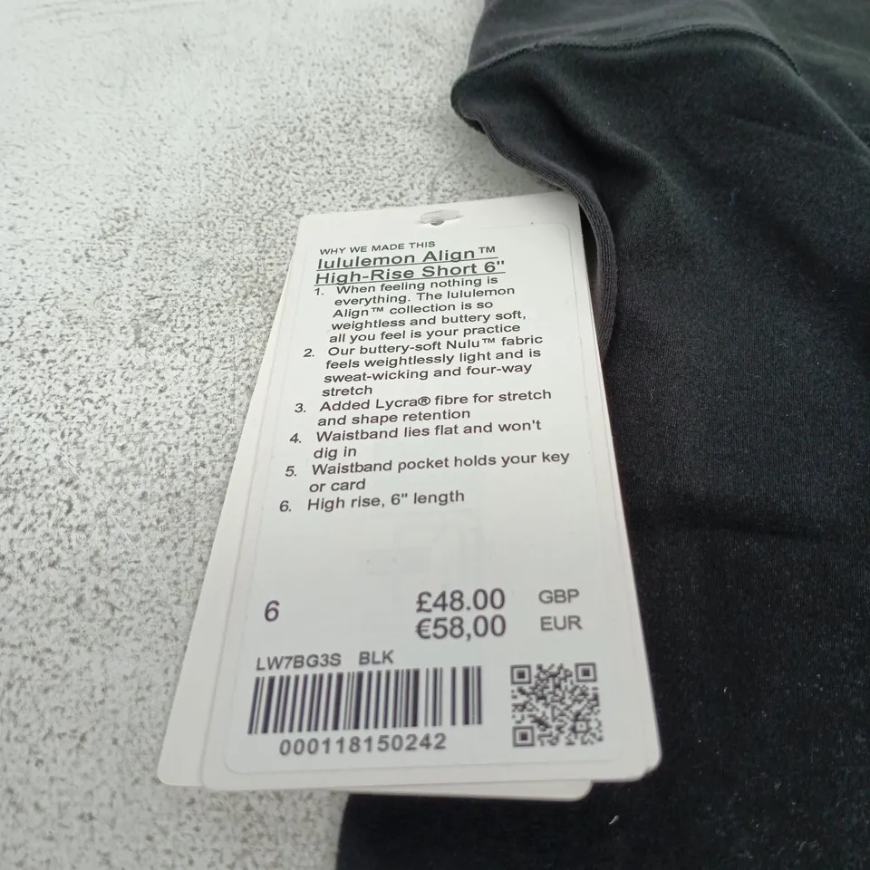 LULULEMON ALIGN HIGH RISE SHORTS SIZE 6