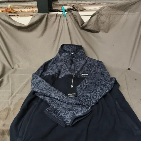 WEIRD FISH GILBERT 1/4 ZIP BLUE PRINTED MICROFLEECE 2XL TAGGED