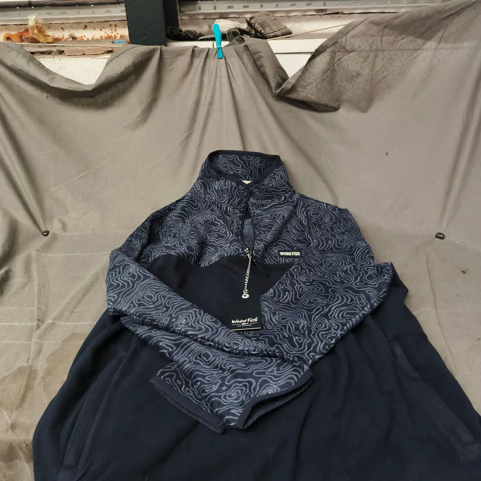 WEIRD FISH GILBERT 1/4 ZIP BLUE PRINTED MICROFLEECE 2XL TAGGED RRP £60