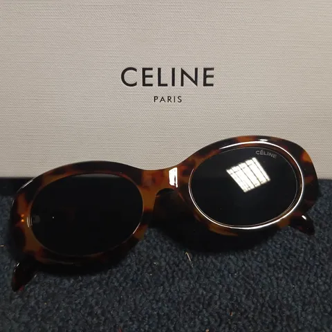 CELINE SUNGLASSES – TORTOISESHELL FRAME, BLACK LENSES 