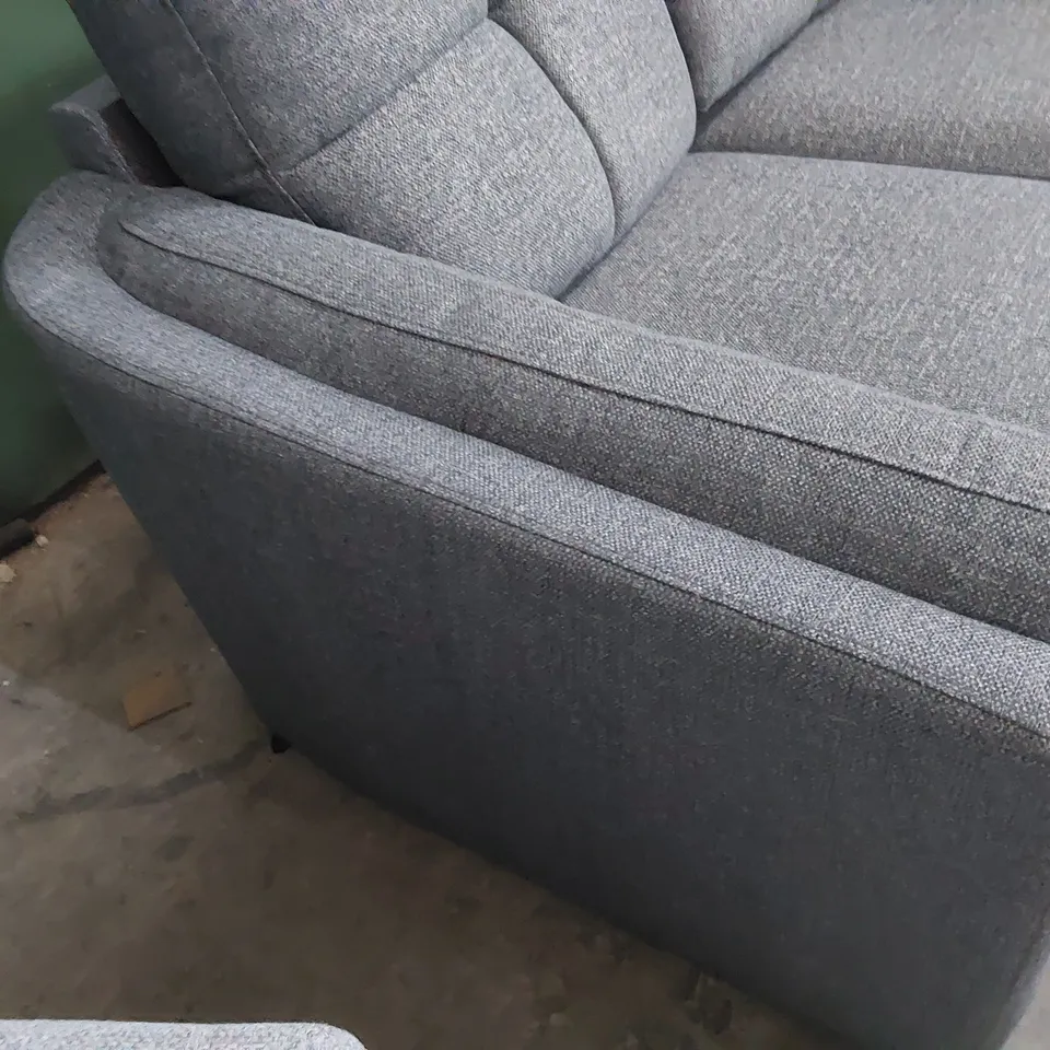 DESIGNER TWO SEATER SOFA DARK GREY FABRIC 