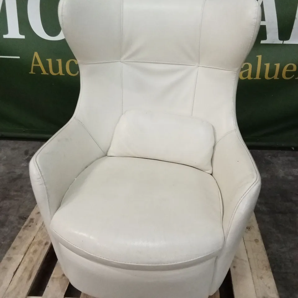 DESIGNER LEATHER SWIVEL ROCKER CHAIR