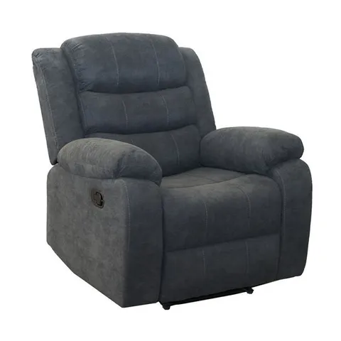 DESIGNER BOSTON MANUAL FABRIC RECLINER SOFA 1 SEATER - GREY (1 BOX)