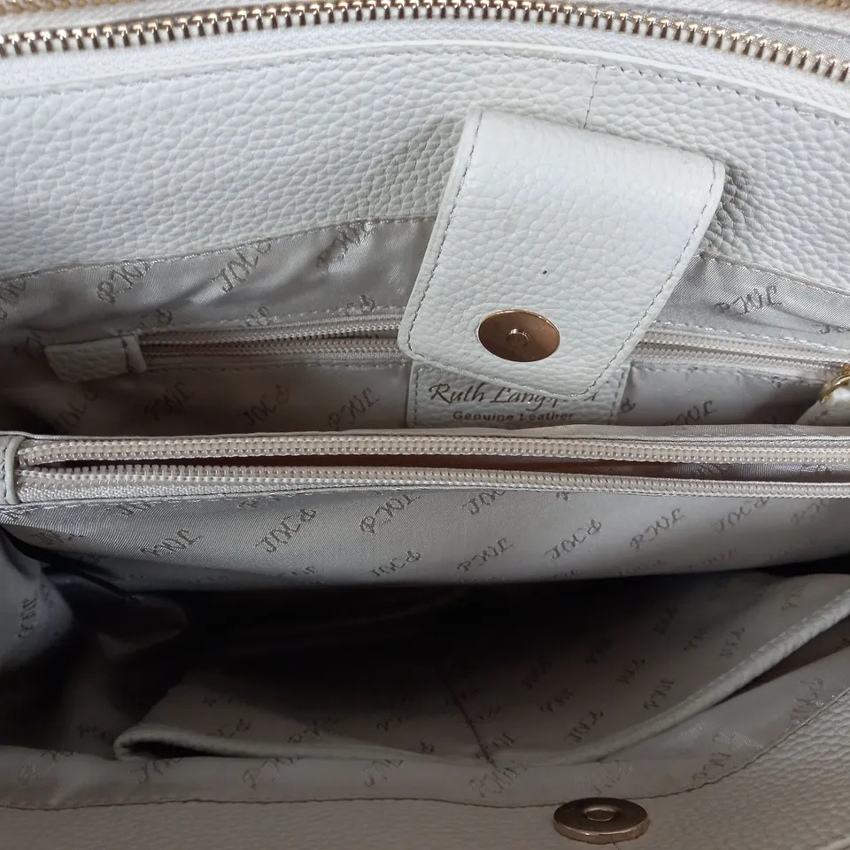 RUTH LANGSFOR CREAM LEATHER BAG