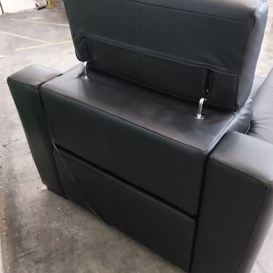 QUALITY ITALIAN DESIGNER RICCARDO POWER RECLINING EASY CHAIR BLACK LEATHER 