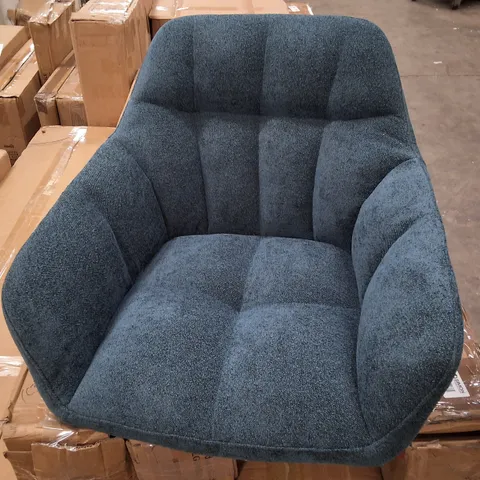 BOXED SET OF 2 BLUE FABRIC DINING CHAIRS 