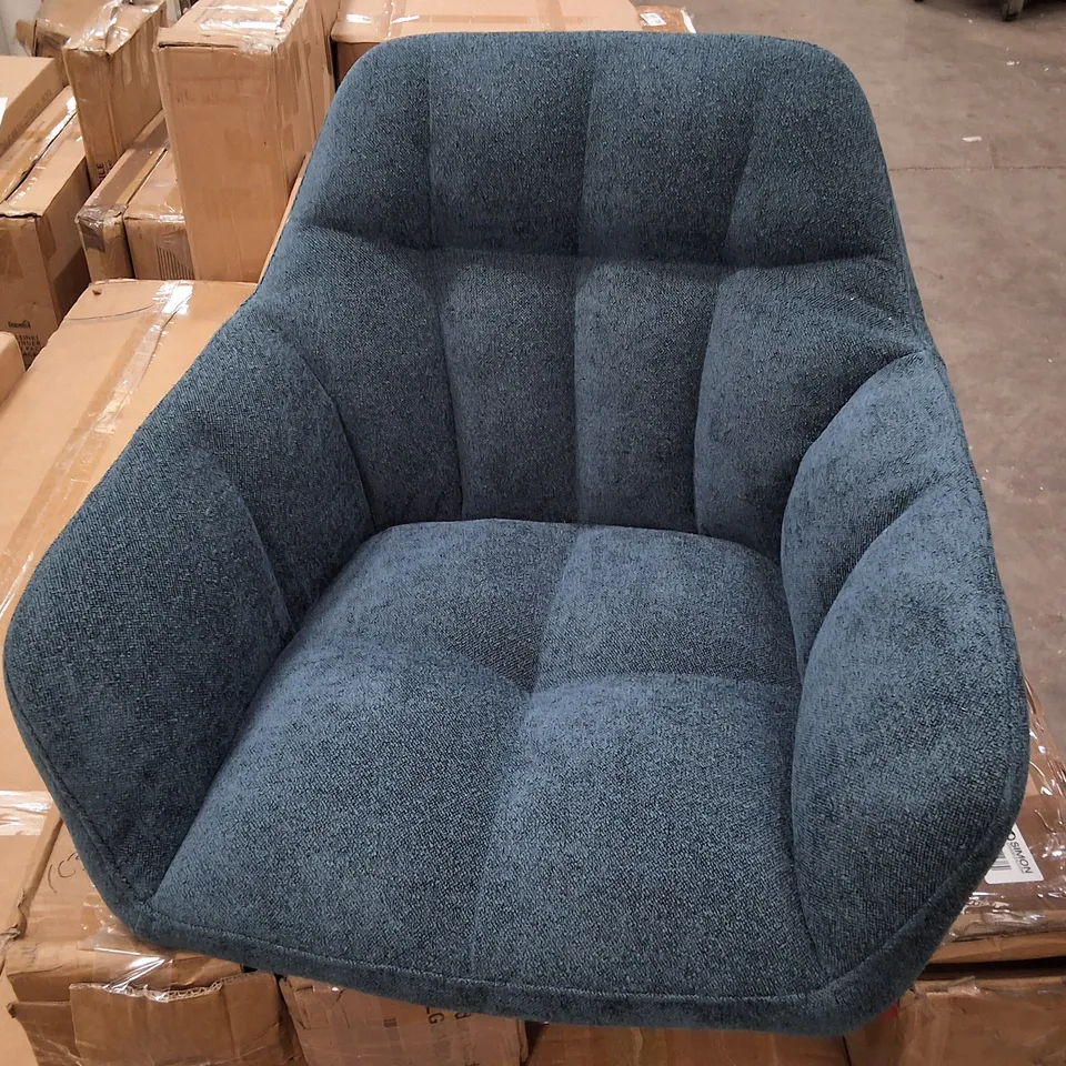 BOXED SET OF 2 BLUE FABRIC DINING CHAIRS 