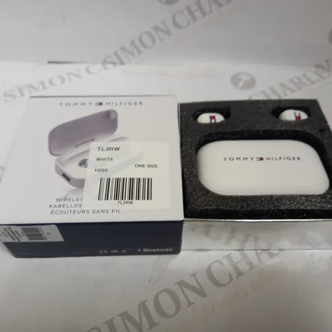 TOMMY HILFIGER WHITE WIRELESS EARBUDS 