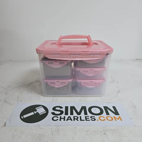 LOCK AND LOCK PLASTIC STORAGE BOXES WITH LIDS PINK