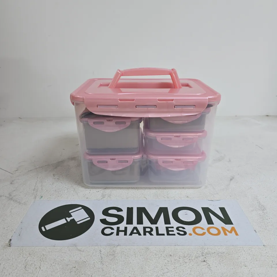 LOCK AND LOCK PLASTIC STORAGE BOXES WITH LIDS PINK