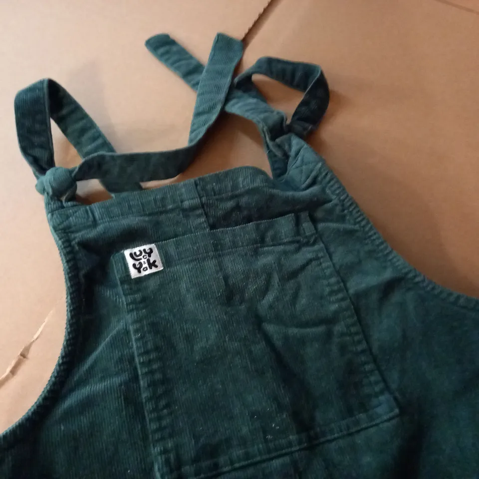 LUCY & YAK GREEN CORD DUNGAREES - UK 6R