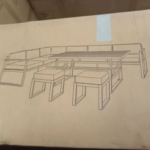 BOXED PENSACOLA OUTDOOR CORNER DINING SOFA // SOFA PARTS ONLY (1 BOX)