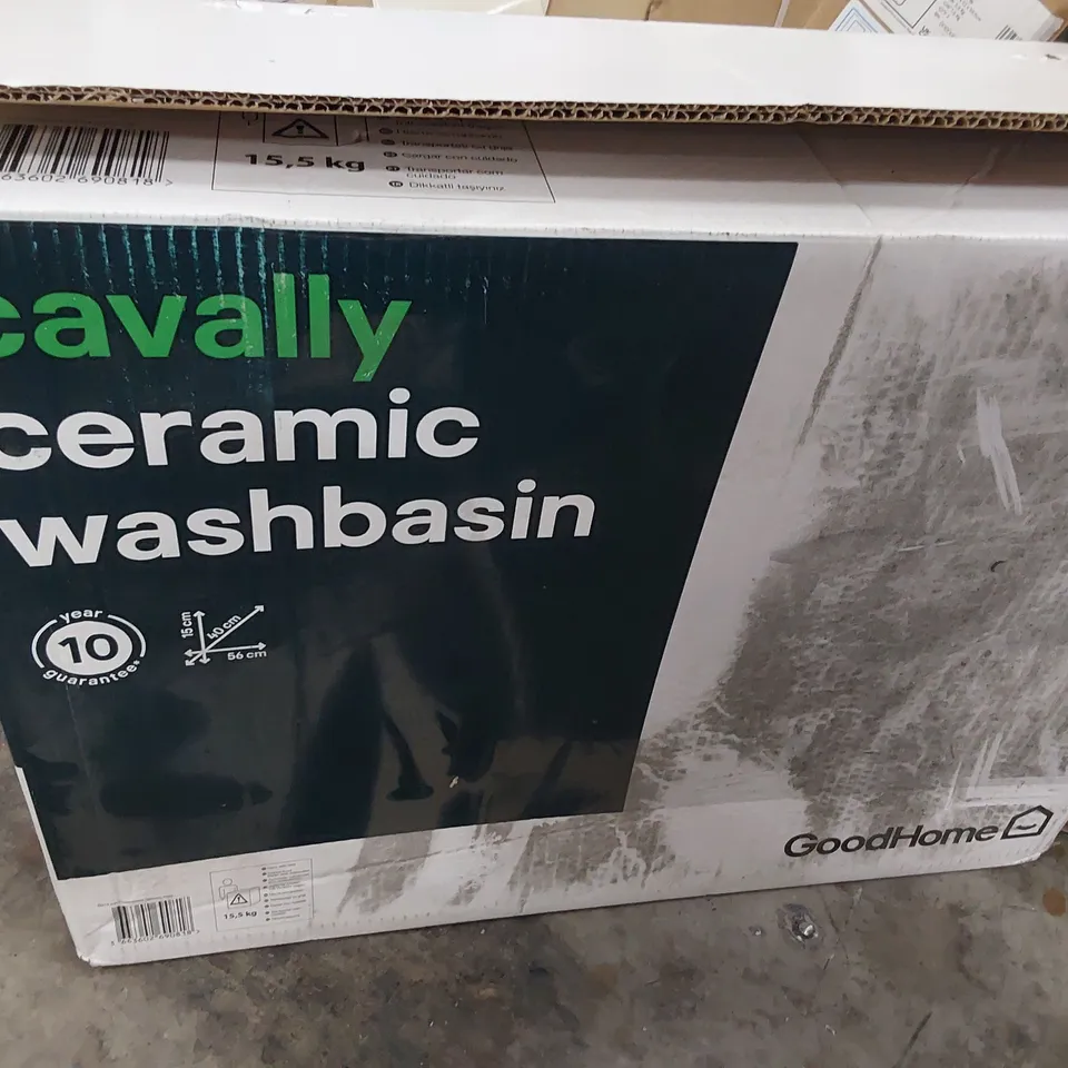GOODHOME CAVALLY WHITE CERAMIC WASHBASIN