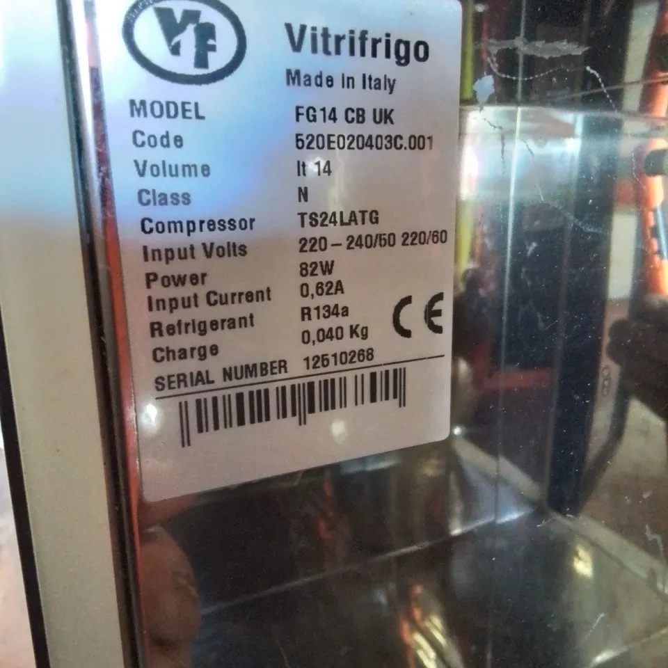 VITRIFRIGO COUNTER TOP MILK FRIDGE 240V Model FG14CBUK