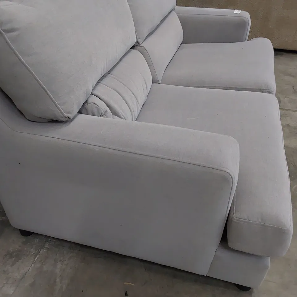 QUALITY BRITISH DESIGNER LOUNGE Co. TWO SEATER SOFA LIGHT GREY FABRIC 