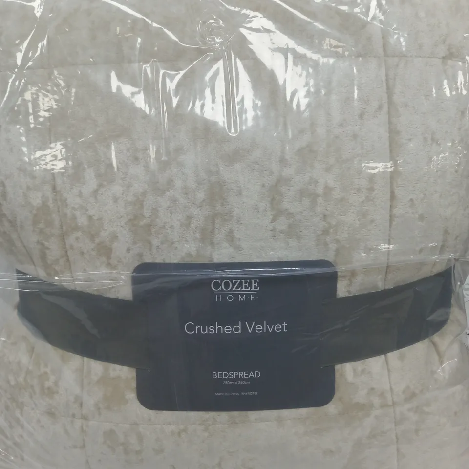 COZEE HOME CRUSHED VELVET BEDSPREAD 