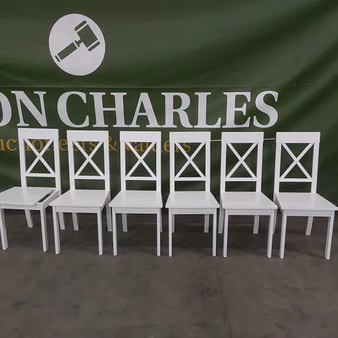 SET OF 6 KENDAL WHITE DINING CHAIRS