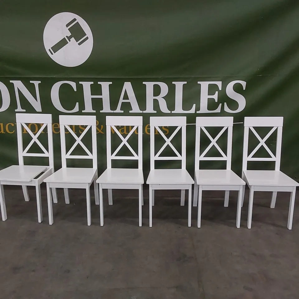 SET OF 6 KENDAL WHITE DINING CHAIRS