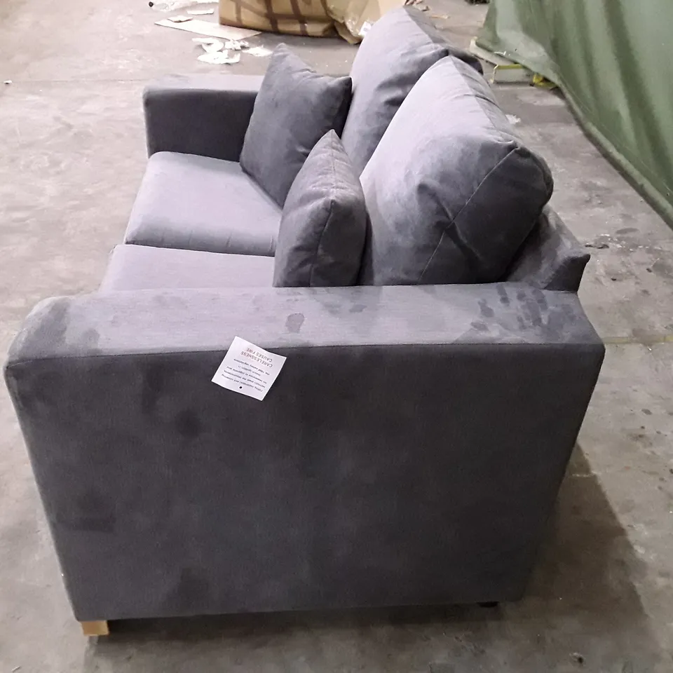 DESIGNER VALENCIA 2 SEATER SOFA - GREY FABRIC