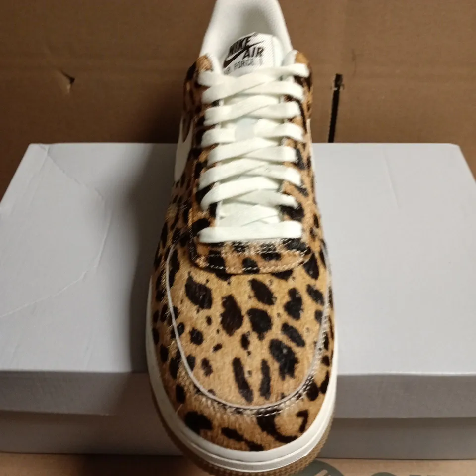 BOXED PAIR OF NIKE AIR FORCE 1 '07 LEOPARD PRINT SNEAKERS – WOMEN’S, UK 8