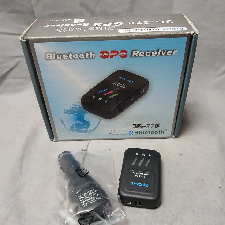 BLUETOOTH GPS RECEIVER SG-278 WITH CAR CHARGER 