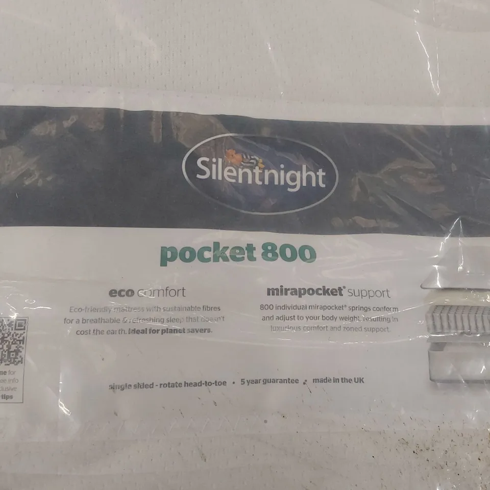 BAGGED SILENTNIGHT POCKET 800 ECO COMFORT 4' SMALL DOUBLE MATTRESS 